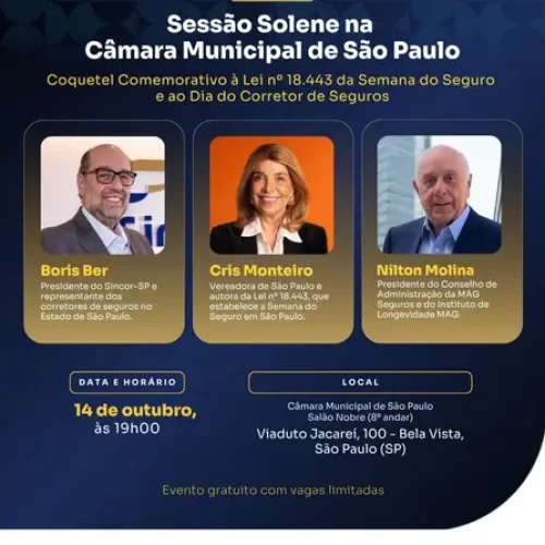 Sincor-SP promove homenagem ao Dia do Corretor de Seguros na Câmara Municipal Notícias,Sincor-SP