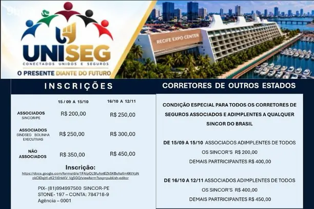 Patrocinadoras reforçam participação no UNISEG 2026, em Recife Notícias,Bradesco Seguros,Fenacor,ENS,SUSEP,Allianz