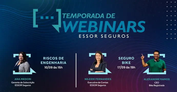 Essor realiza webinars sobre Riscos de Engenharia e Seguro Bike Eventos,Notícias,Seguros,Essor Seguros,riscos de engenharia,seguro bike