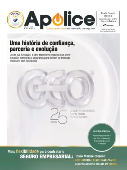 Apólice #321 – A proteção da Pessoa Jurídica Revistas,assessorias de seguros,GEO,Icatu Seguros,revista apolice,seguro empresarial,tokio marine